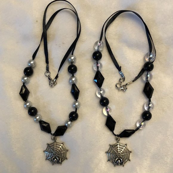 Halloween Accessory Bundle for Little Girls Necklaces Spider Pumpkin Headband - Picture 2 of 5